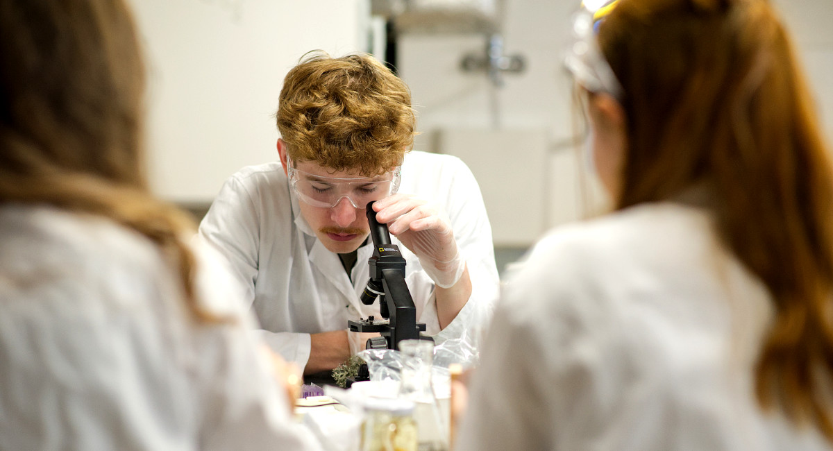 Student při praktickém projektu